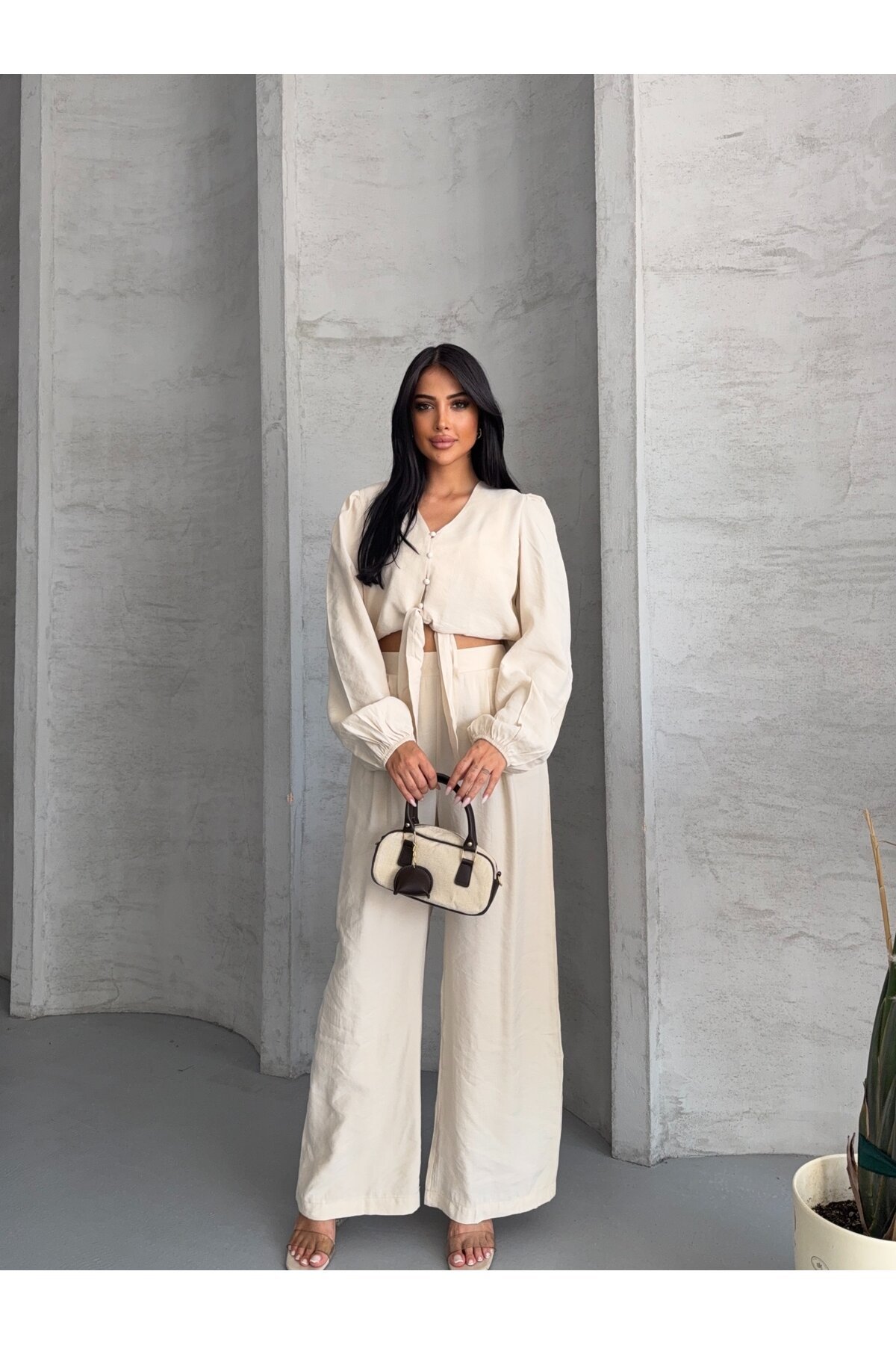 Beyaz Massimo Takım Modal Kumaş