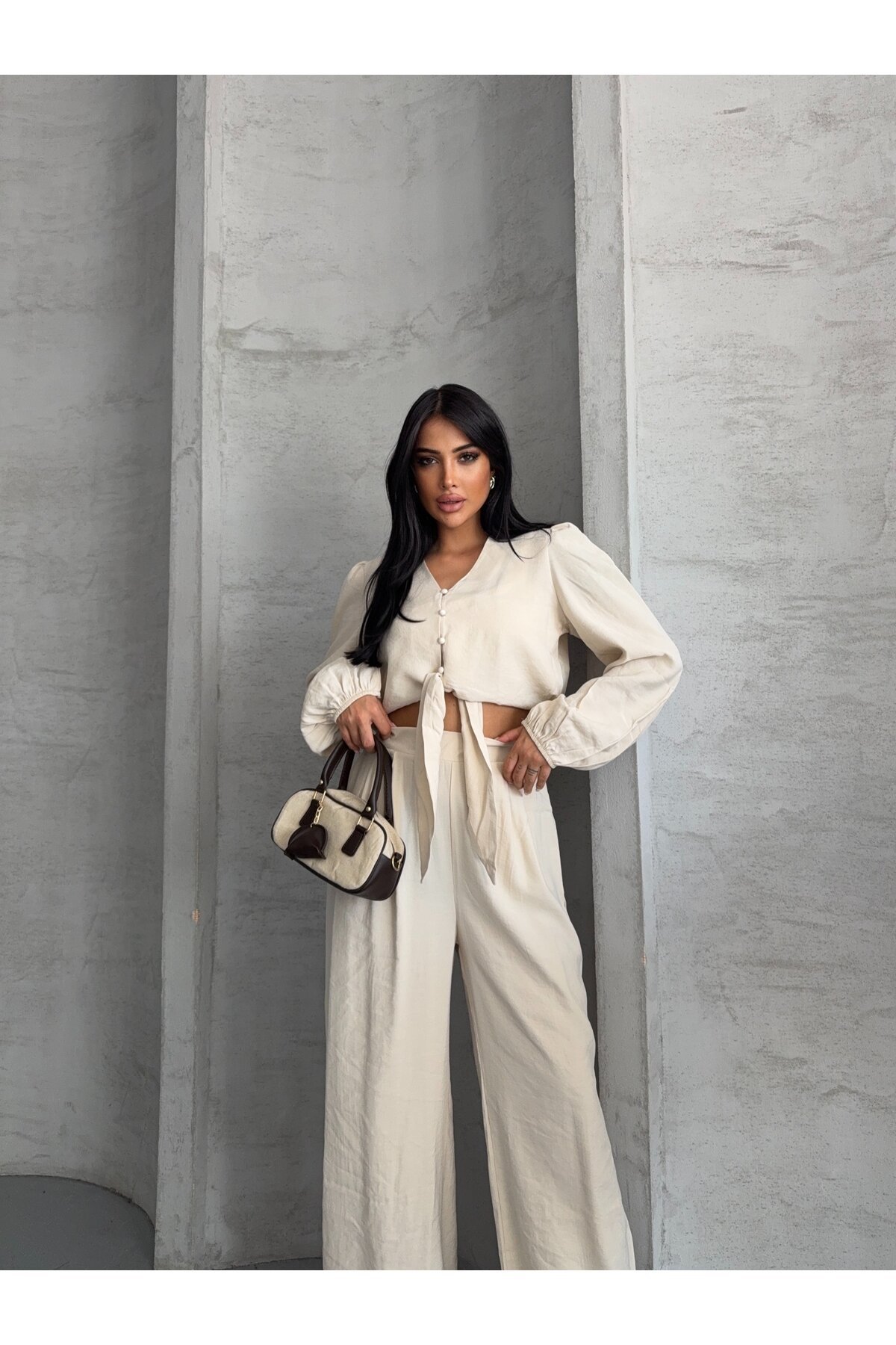 Beyaz Massimo Takım Modal Kumaş