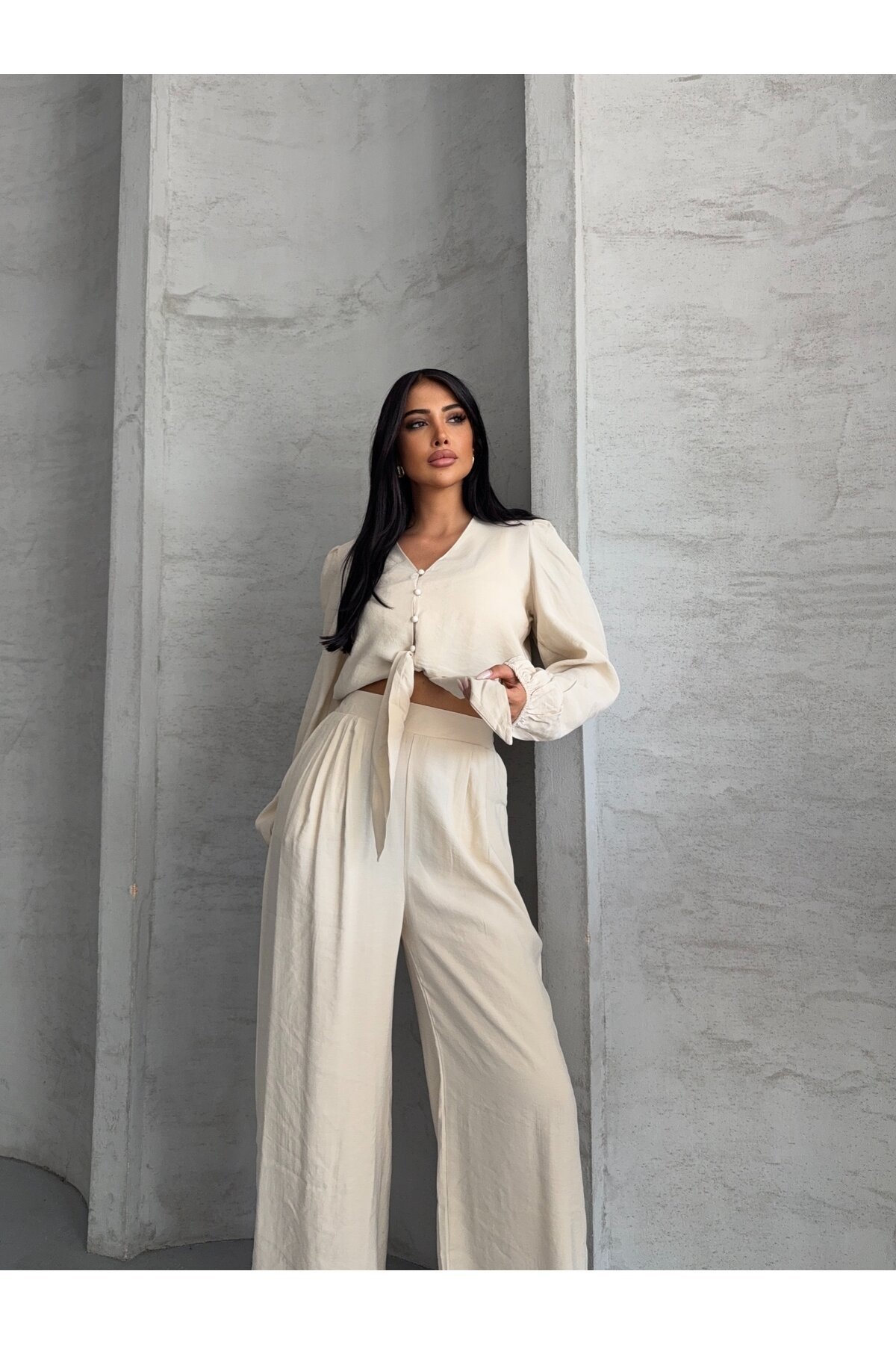 Beyaz Massimo Takım Modal Kumaş