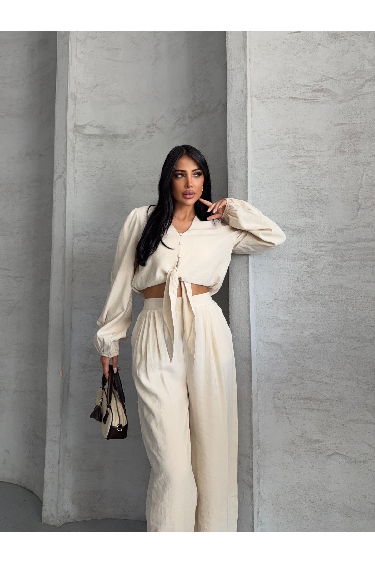 Beyaz Massimo Takım Modal Kumaş