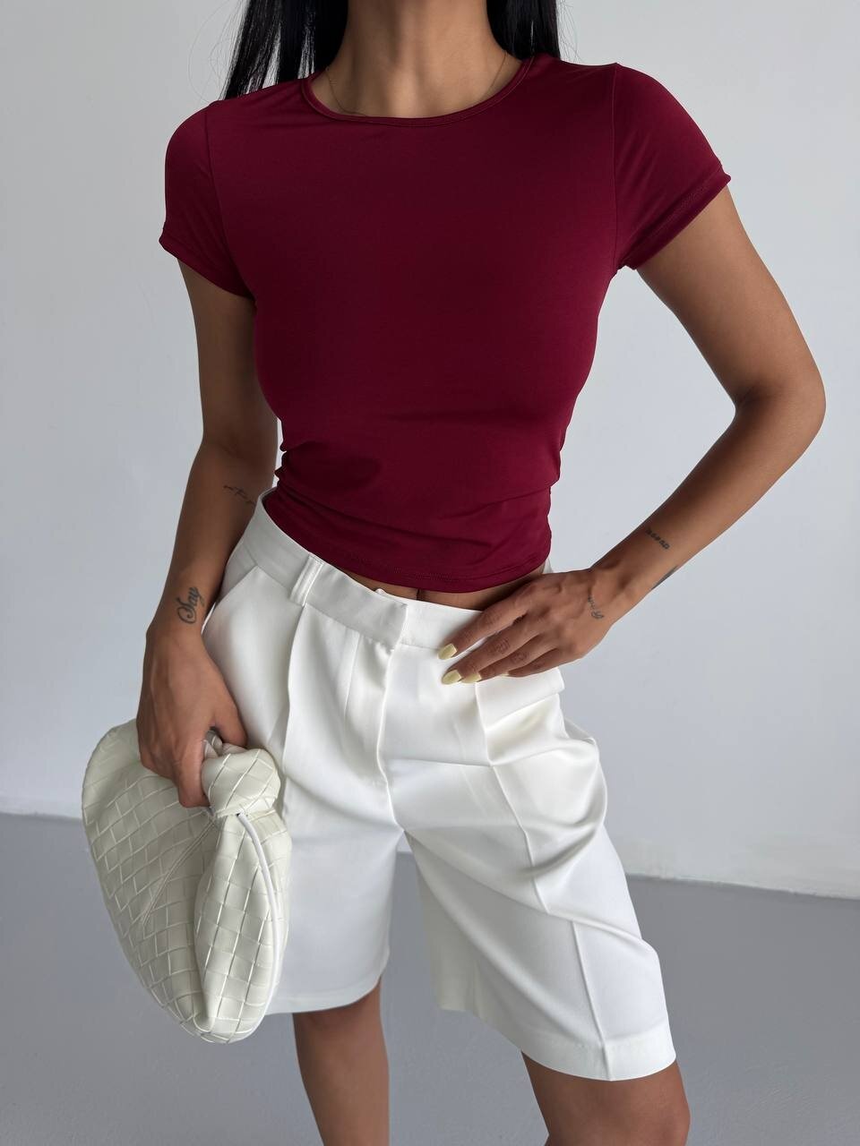 Bordo Basic Sandy Kumaş Bluz