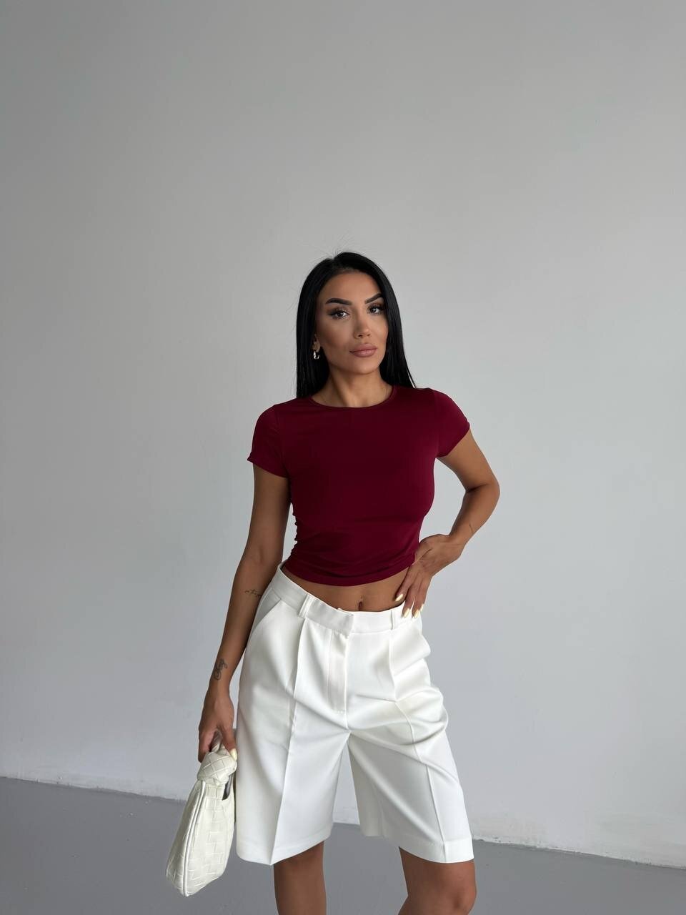 Bordo Basic Sandy Kumaş Bluz