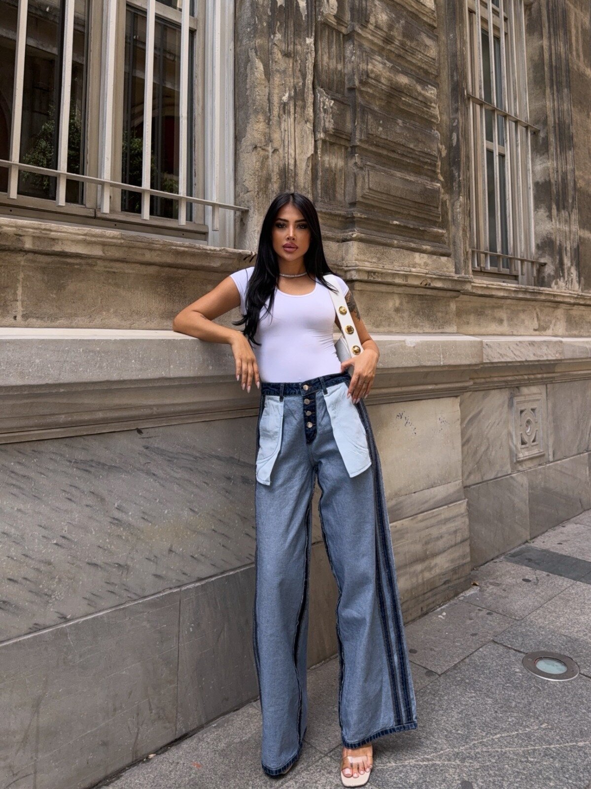 Dış Dikim Özel Tasarım Kot Pantalon