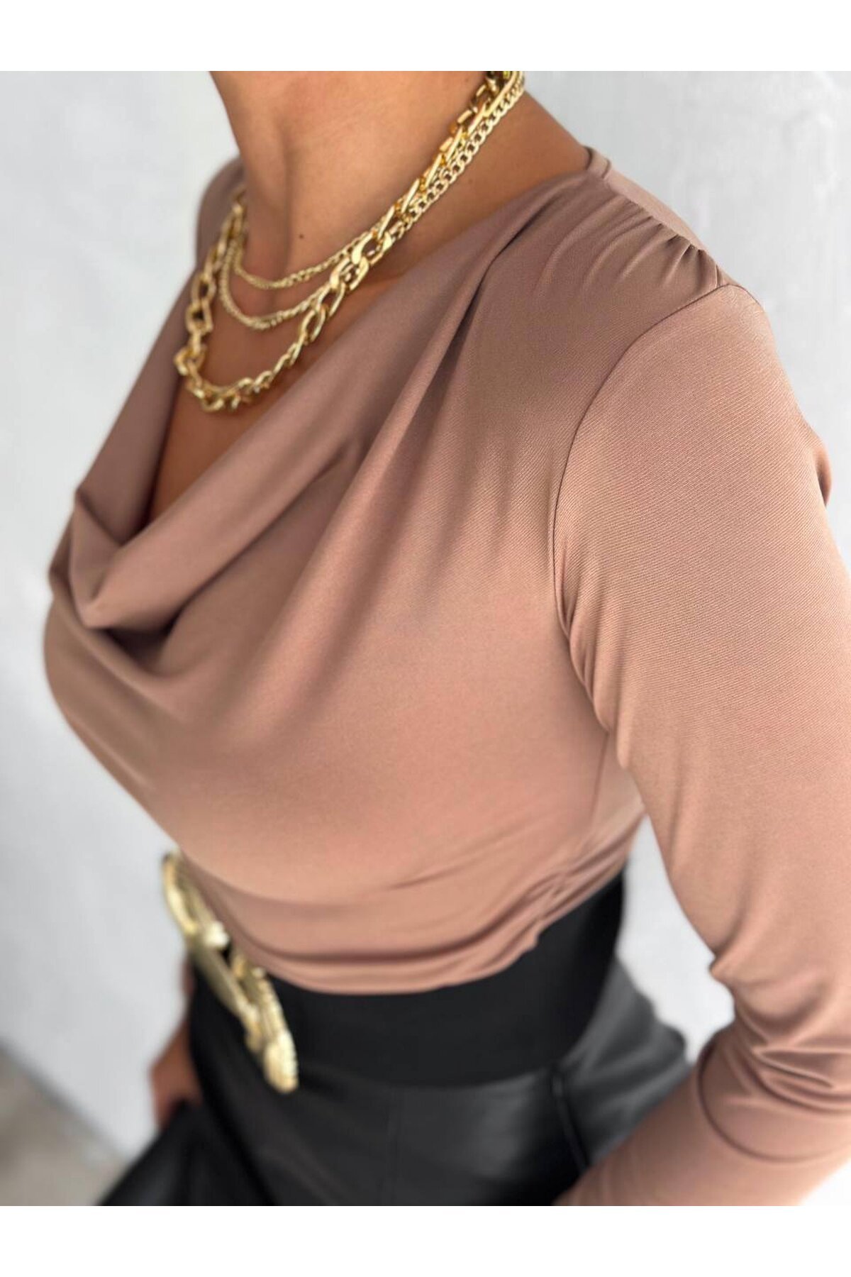 Degaje Yaka Bluz Vizon