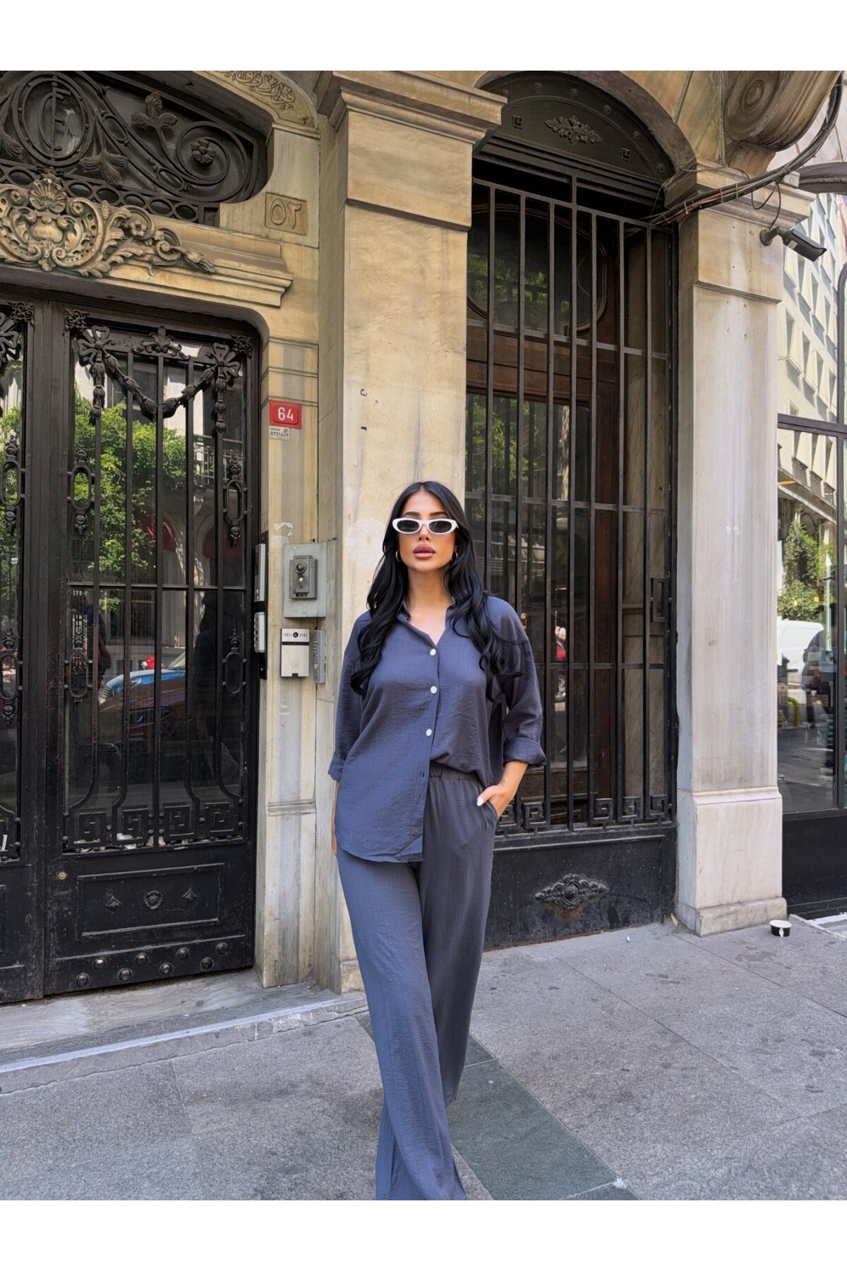 Gömlek Pantalon Alt Üst Takım Lacivert