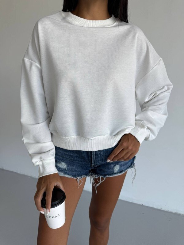 İki İplik Bisiklet Yaka Sweatshirt