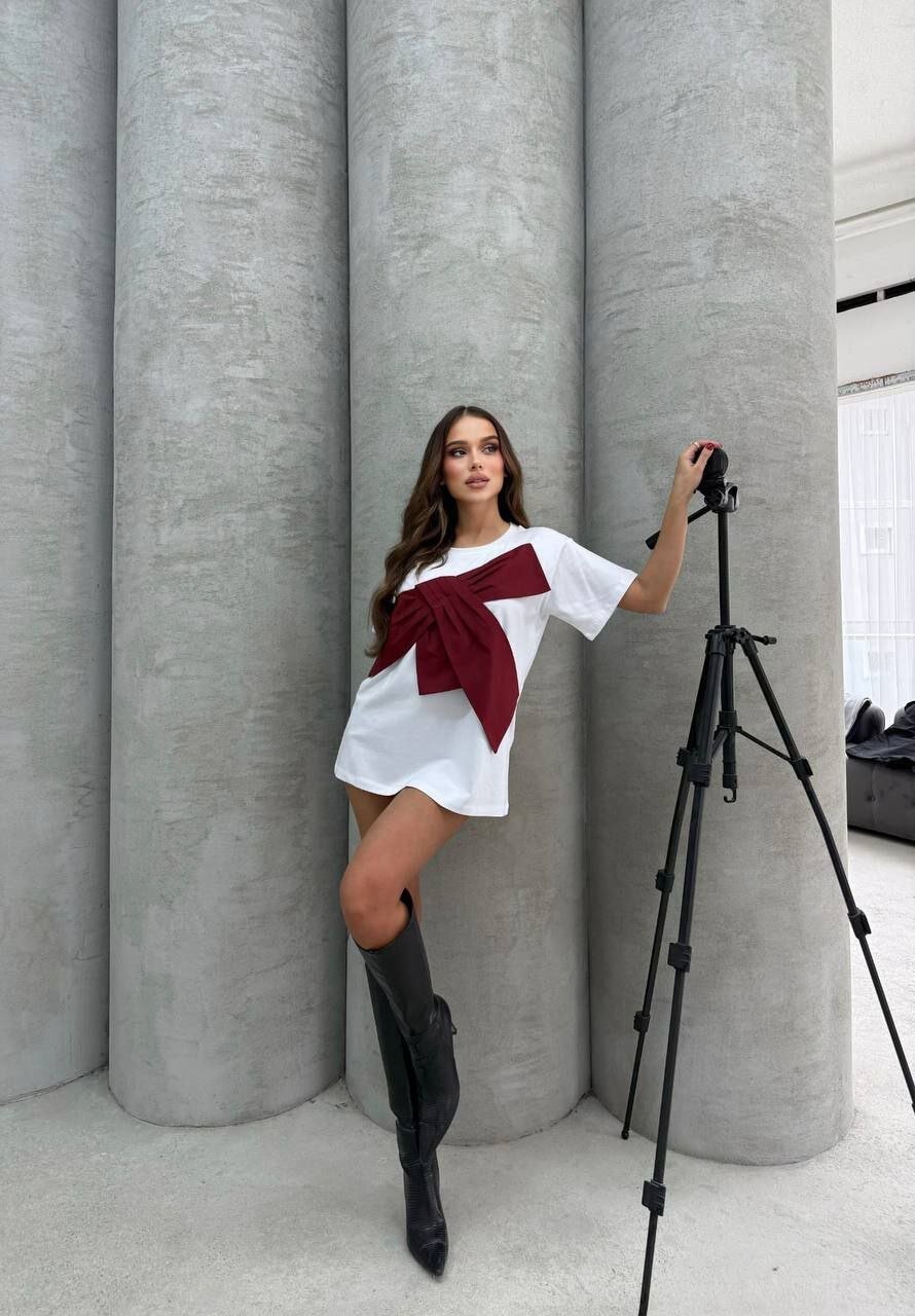 İthal Süprem Kumaş Tasarım T-Shirt Bordo