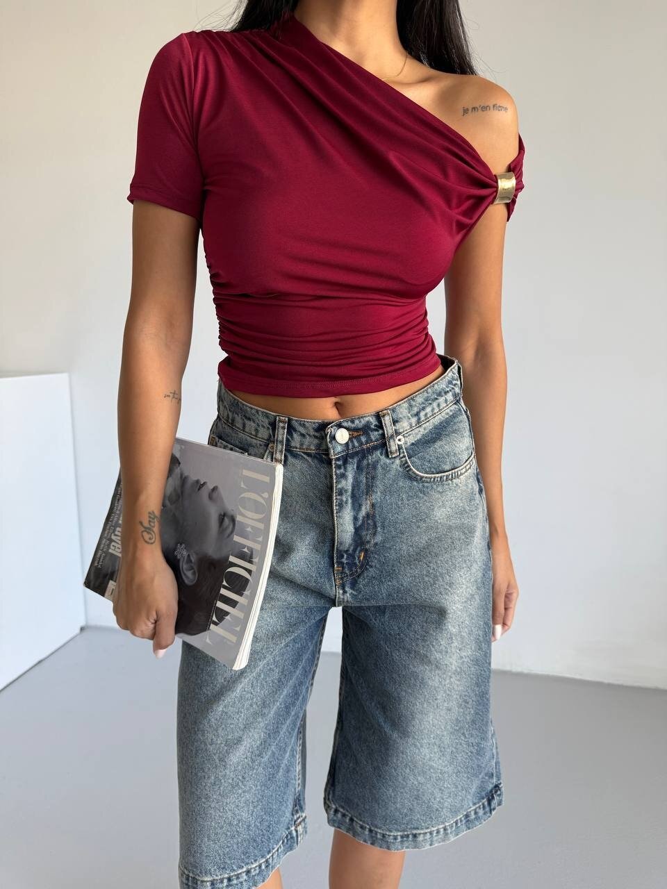 Kadın Bordo Kol Detay Sandy Bluz