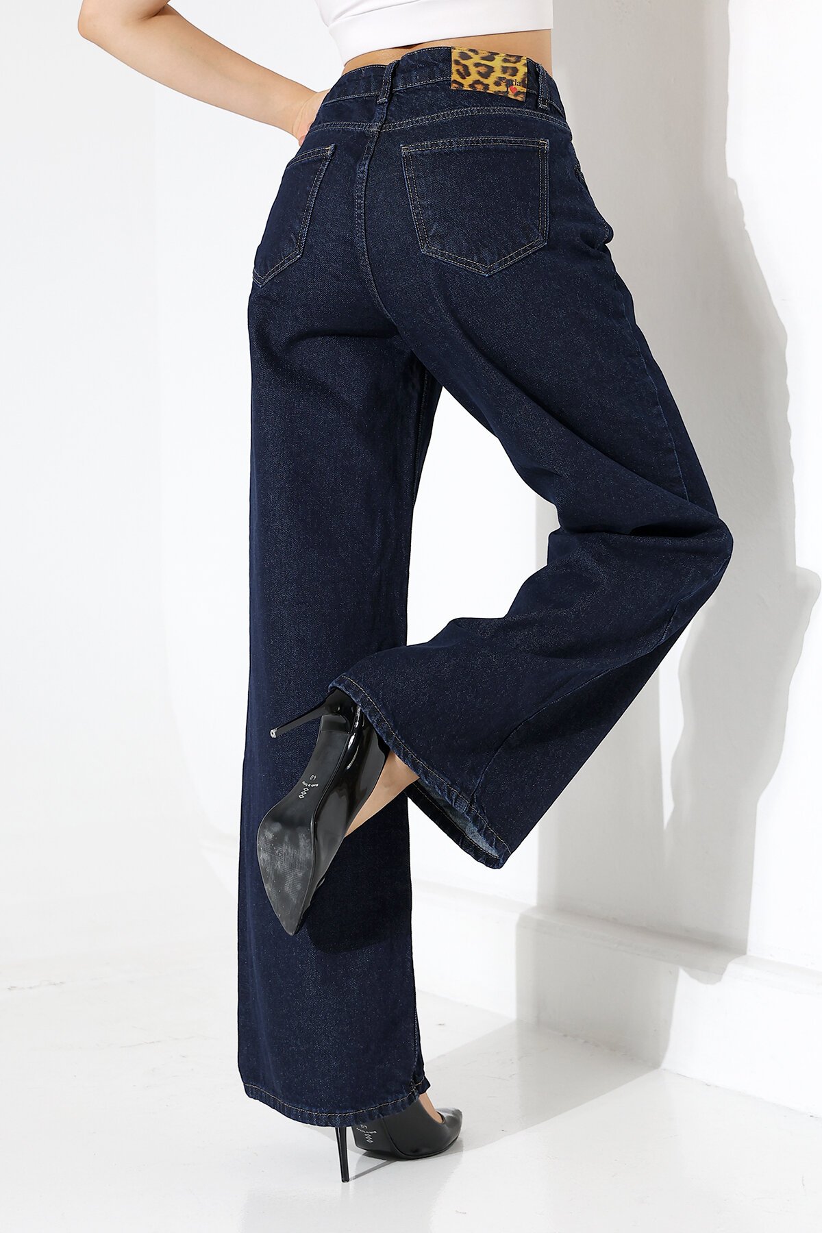 Kadın Koyu Mavi Palazzo Jean