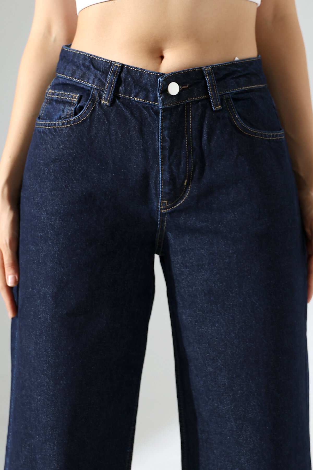 Kadın Koyu Mavi Palazzo Jean