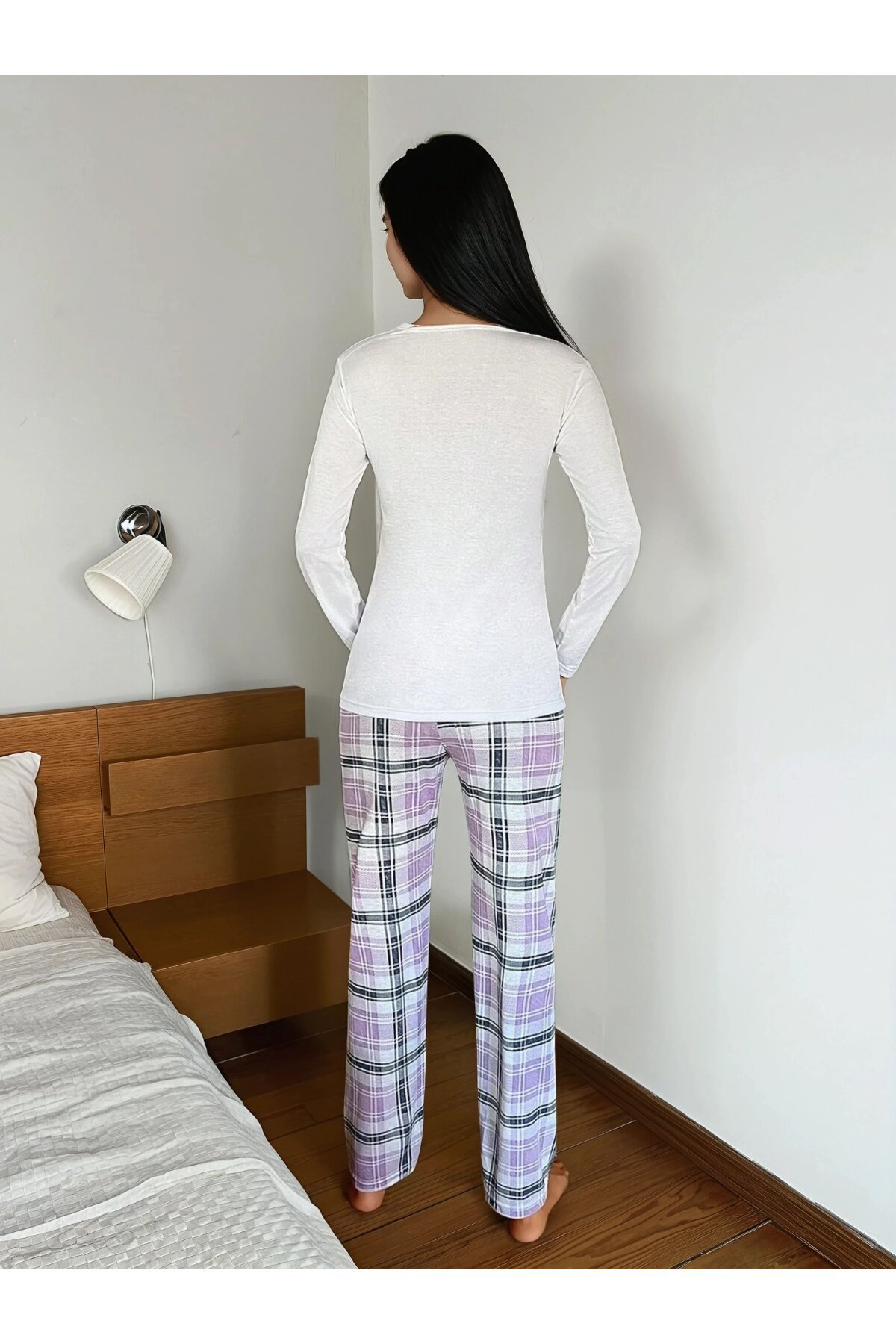 Koala Baskılı Kareli Kadın Pijama Takımı