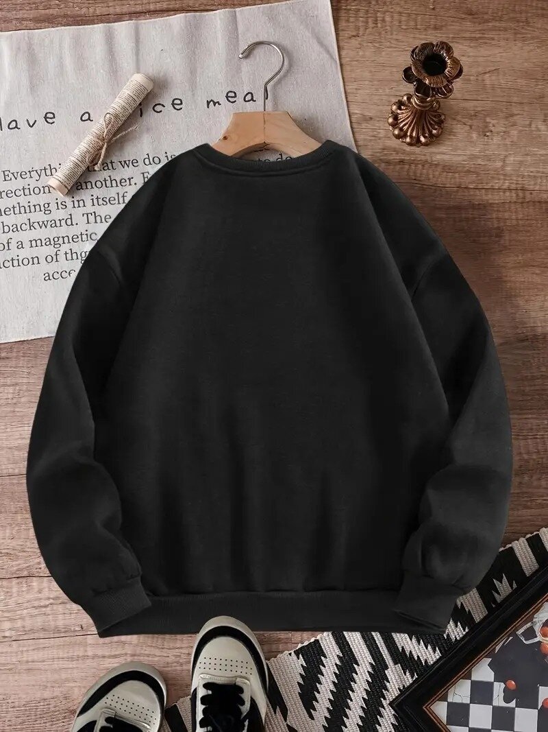Leopar Fiyonk Baskılı 3Üç İplik Oversize Sweatshirt
