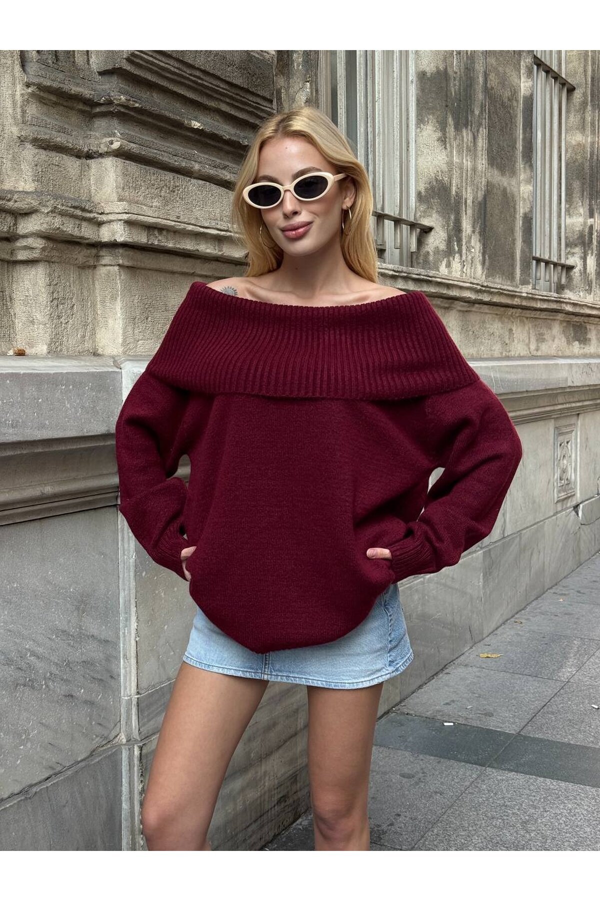 Madonna Yaka Triko Bluz Elbise