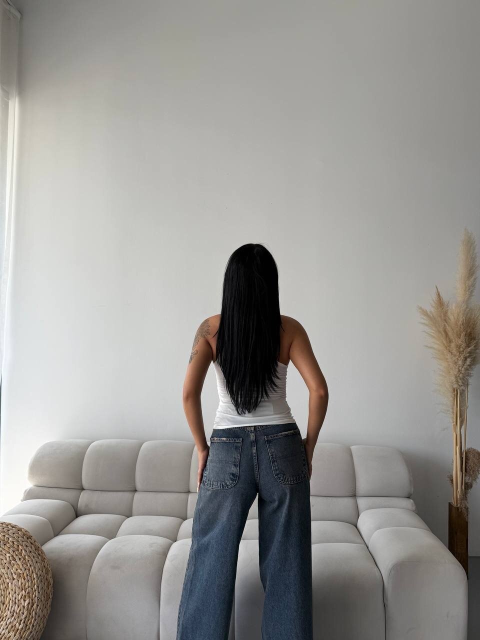 Omuz Detay Tasarım Bluz Beyaz