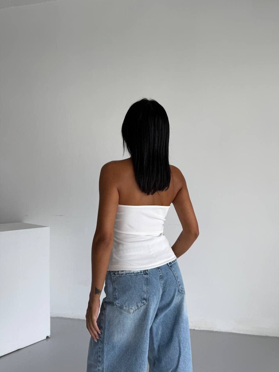 Omuz Toka Detay Bluz Beyaz