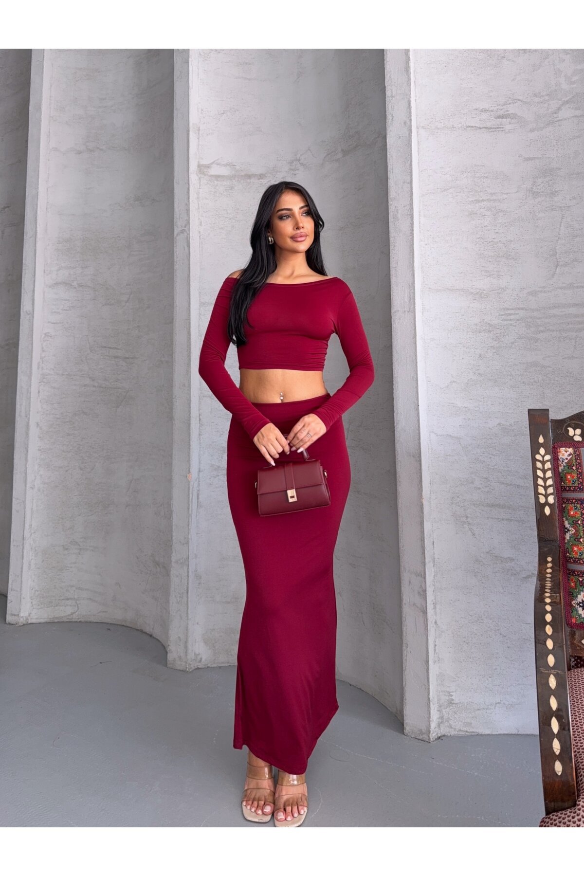 Sandy Kumaş Etek Bluz Takım