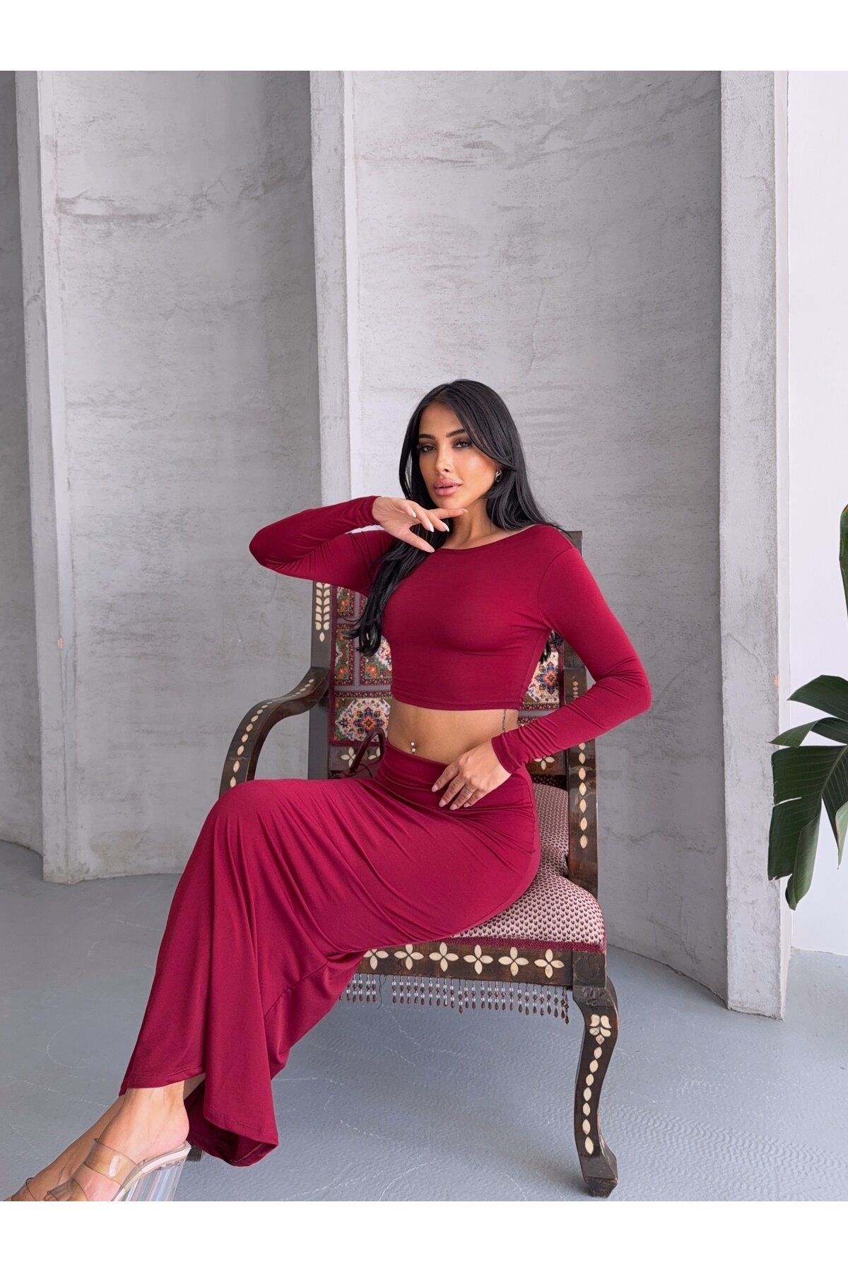 Sandy Kumaş Etek Bluz Takım