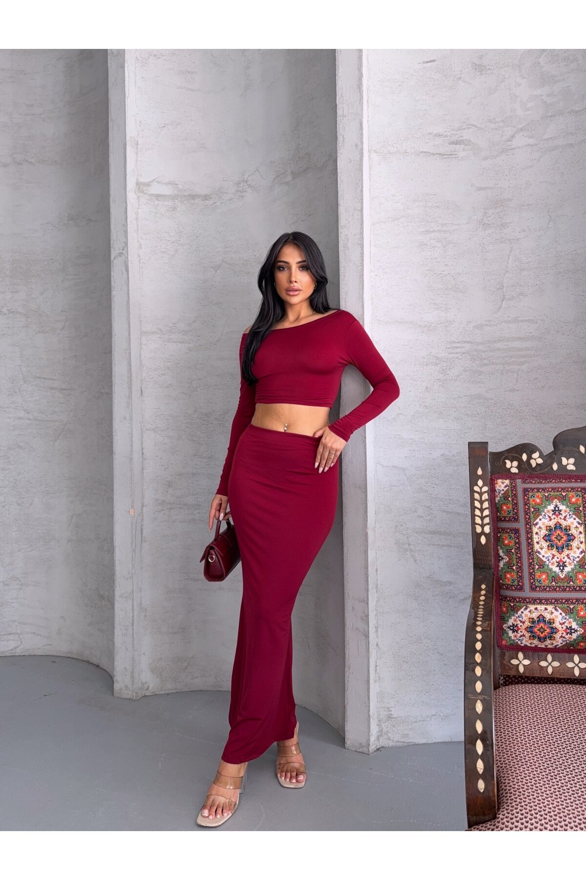 Sandy Kumaş Etek Bluz Takım