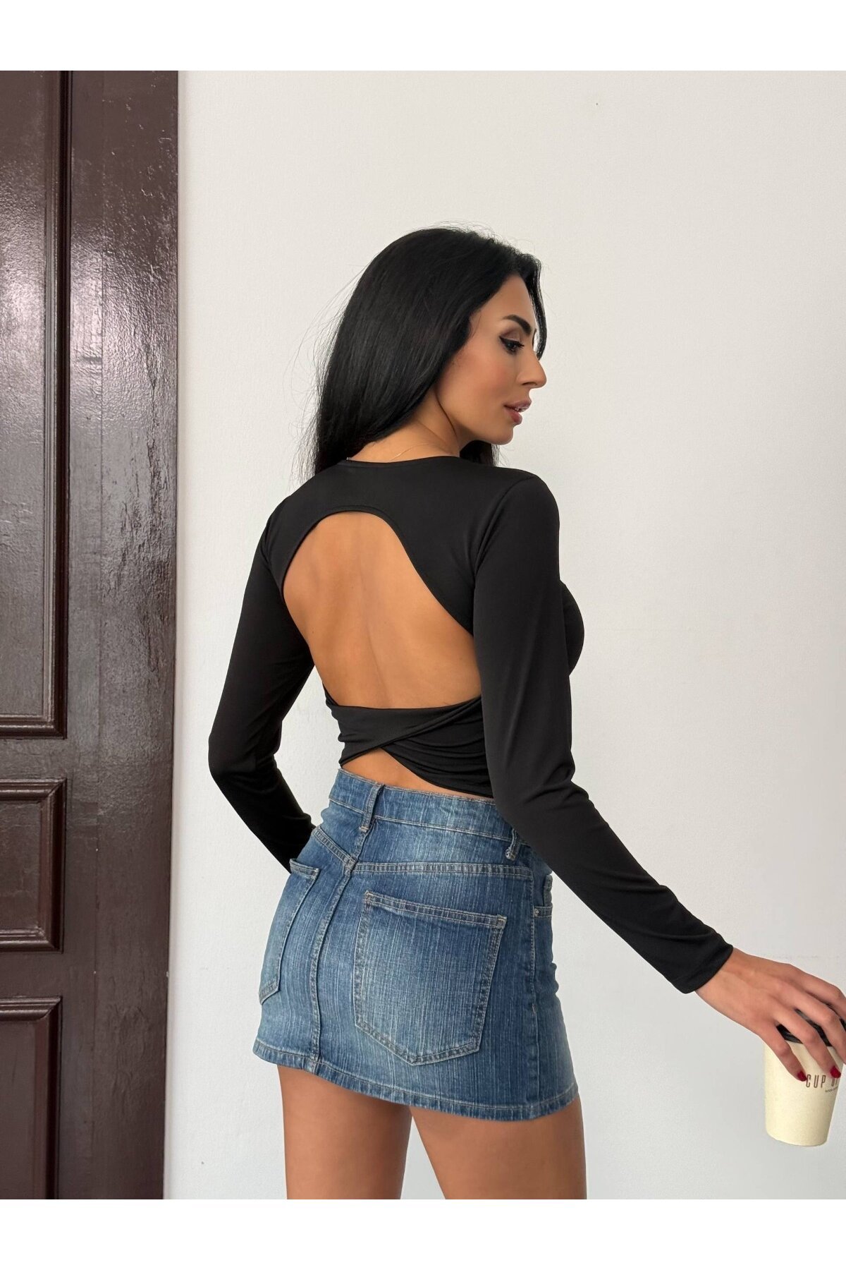 Sandy Kumaş Sırt Detay Bluz