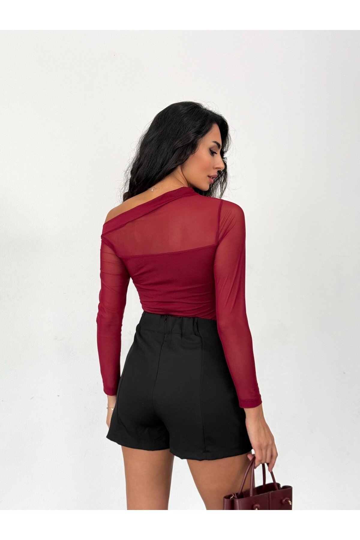 Sandy Kumaş Tül Detay Bluz