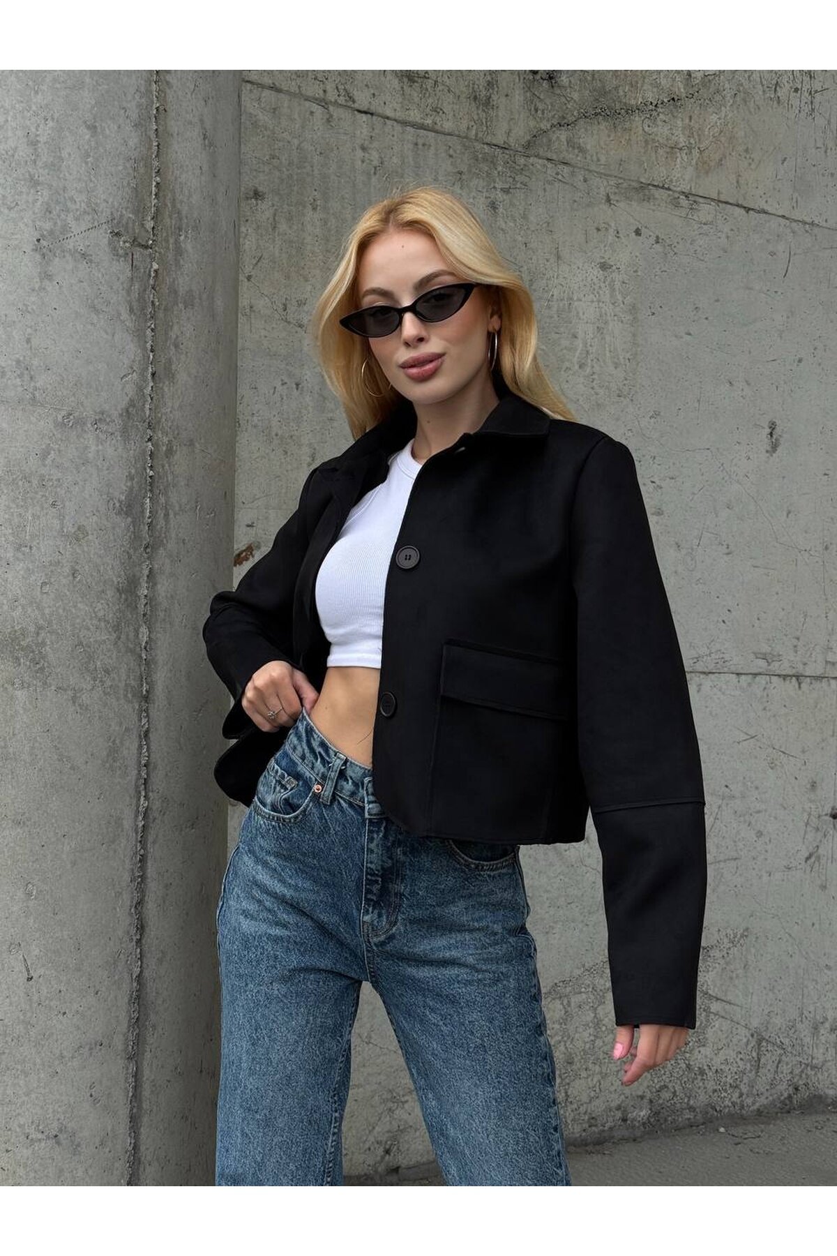 Süet Düğmeli Ceket