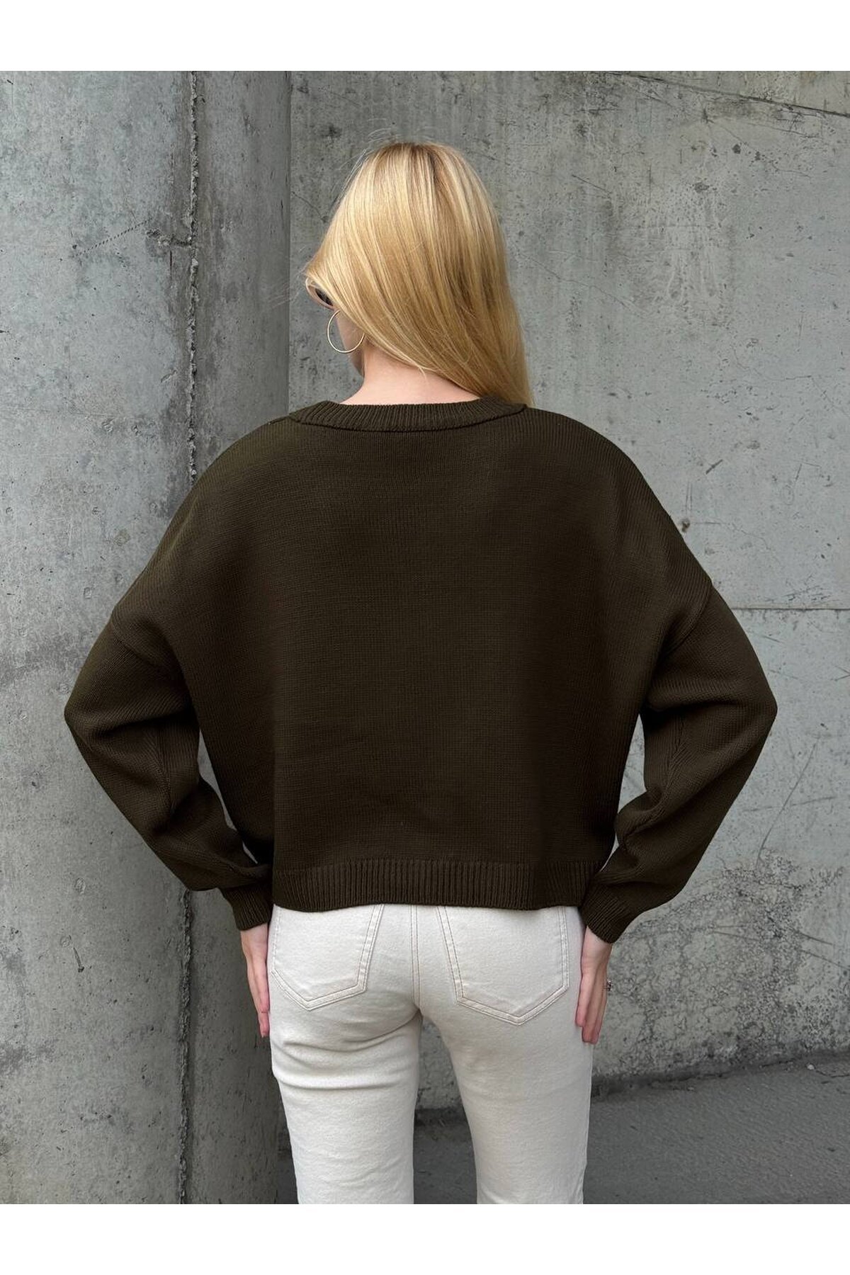 Tavşan Desenli Triko Kazak