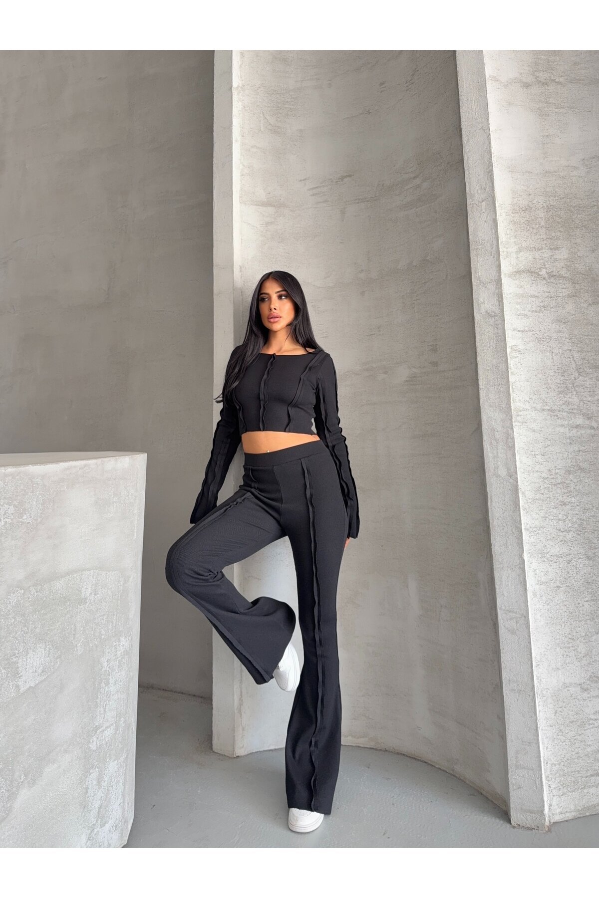 Ters Dikiş Detay Kaşkorse Alt Üst Takım