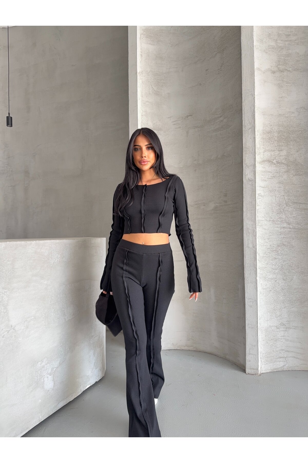 Ters Dikiş Detay Kaşkorse Alt Üst Takım