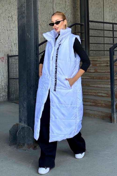 Uzun Boy Kapitone Şişme Yelek