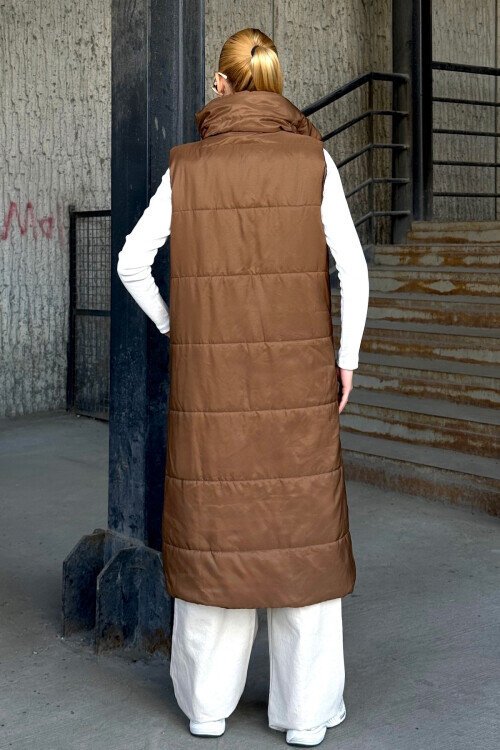 Uzun Boy Kapitone Şişme Yelek