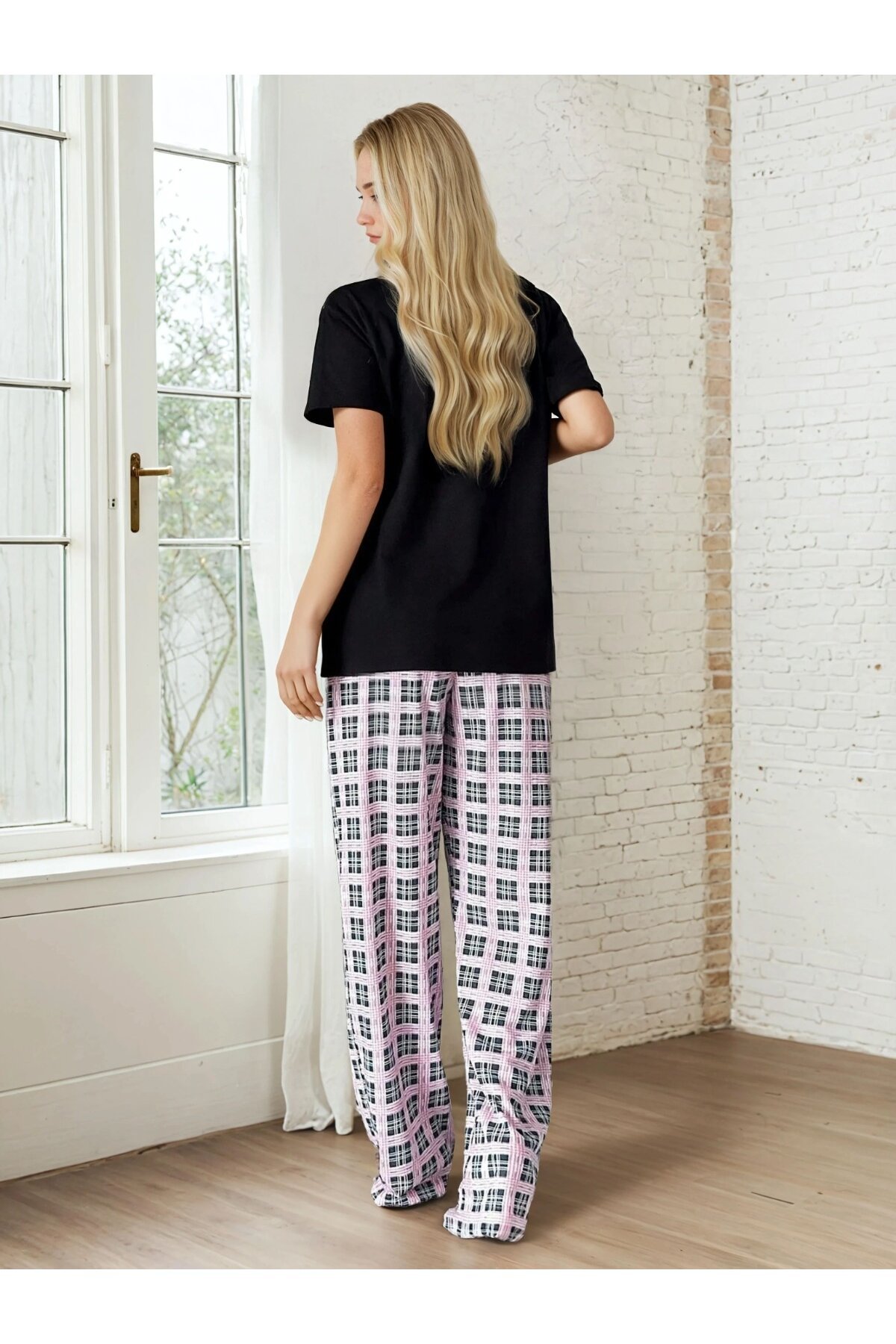 Wake Me Up Yazılı Kısa Kollu Kadın Pijama Takımı