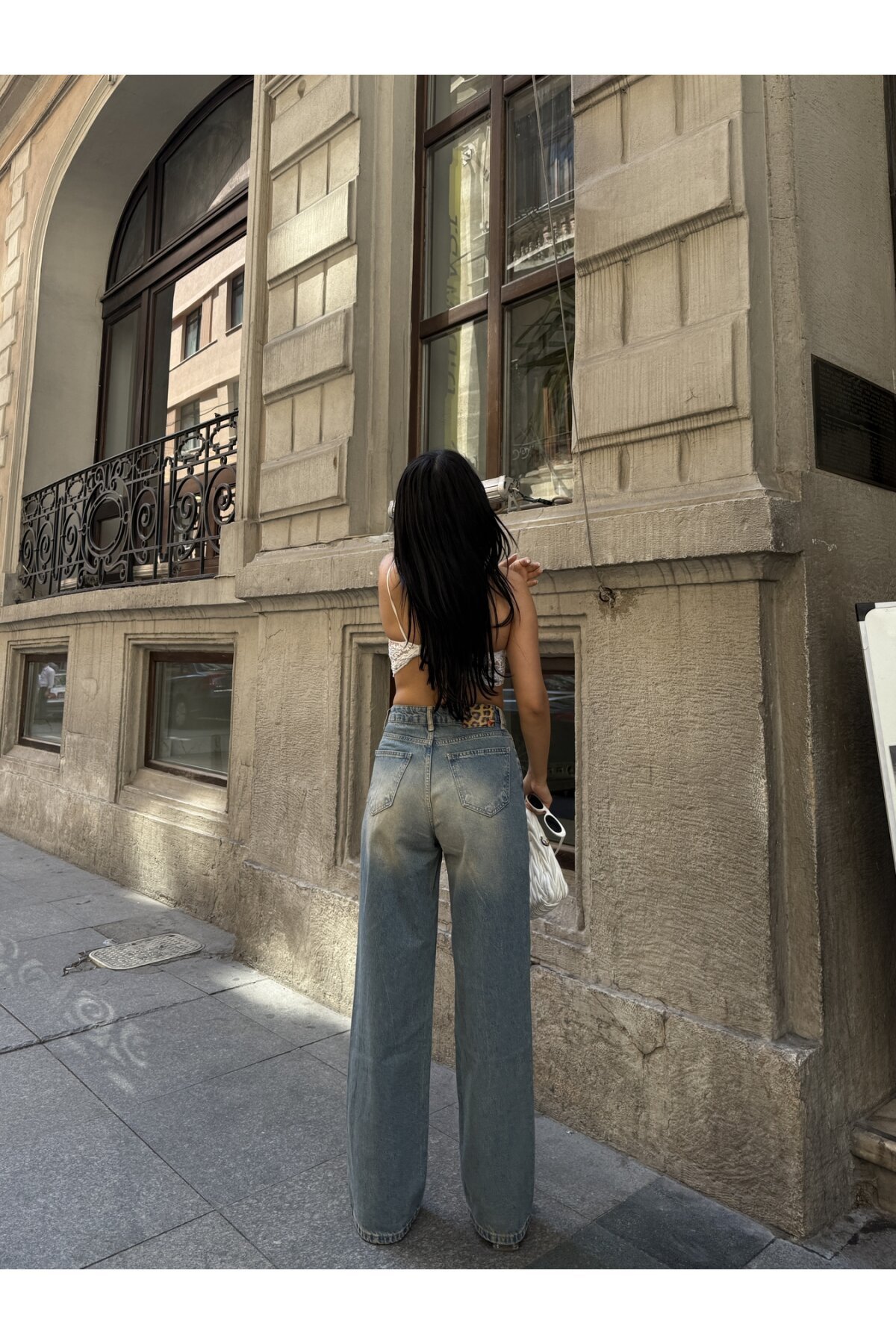 Yıkamalı Eskitme Denim Pantalon