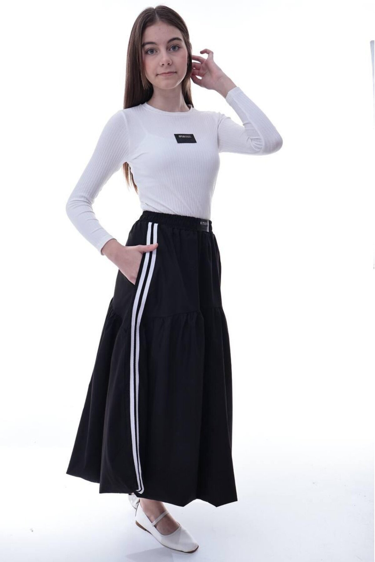 Kız Çocuk Balon Etek Siyah