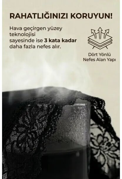 3lü Pamuklu Dantelli Dikişsiz Külot