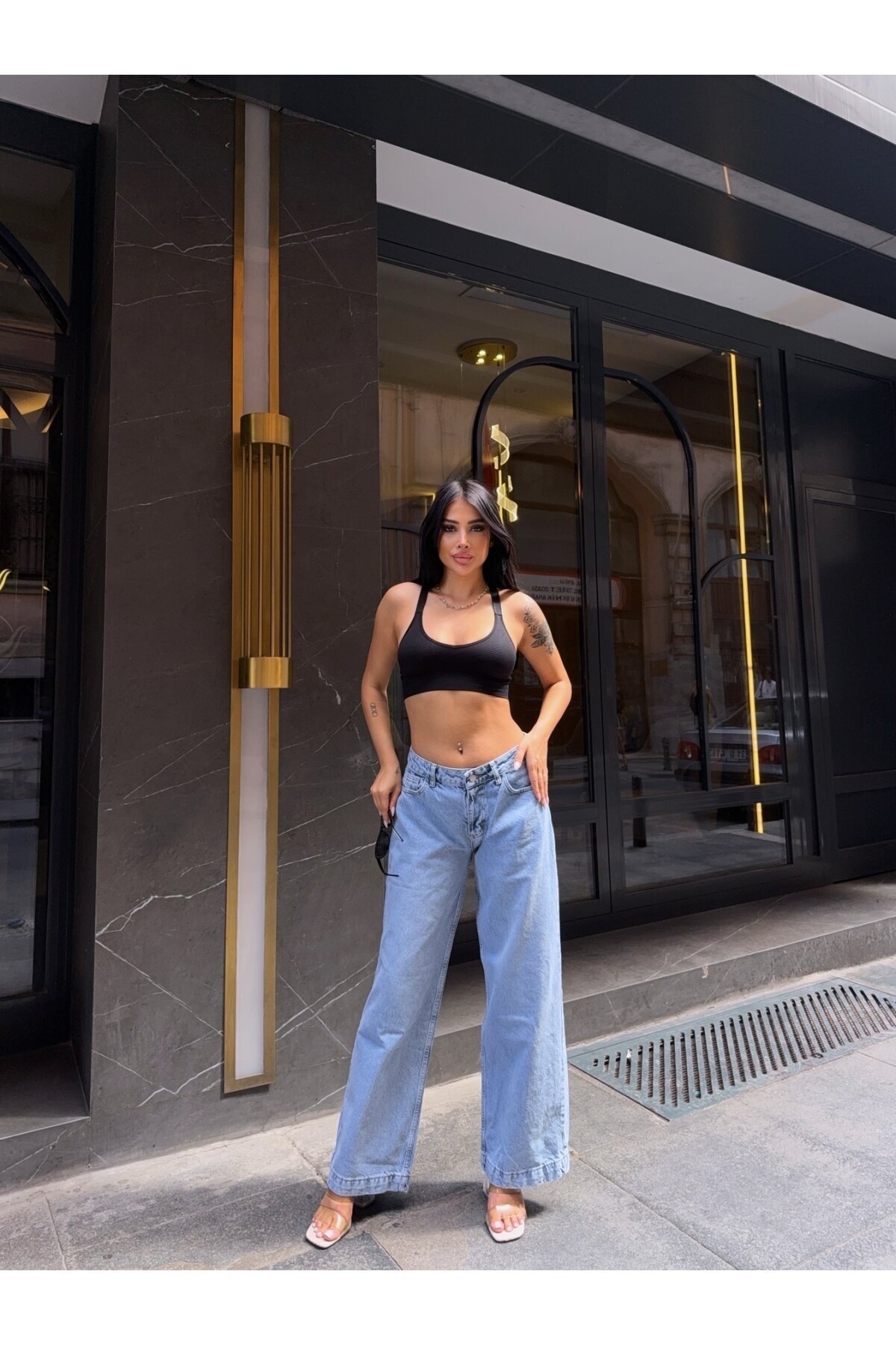 Açık Mavi Denim Bol Pantolon