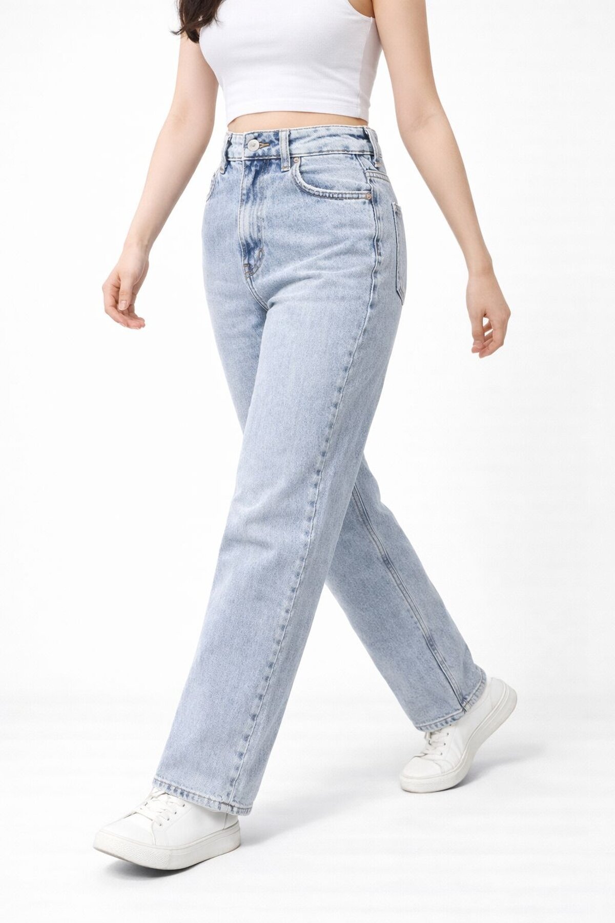 Açık Mavi Geniş Jean