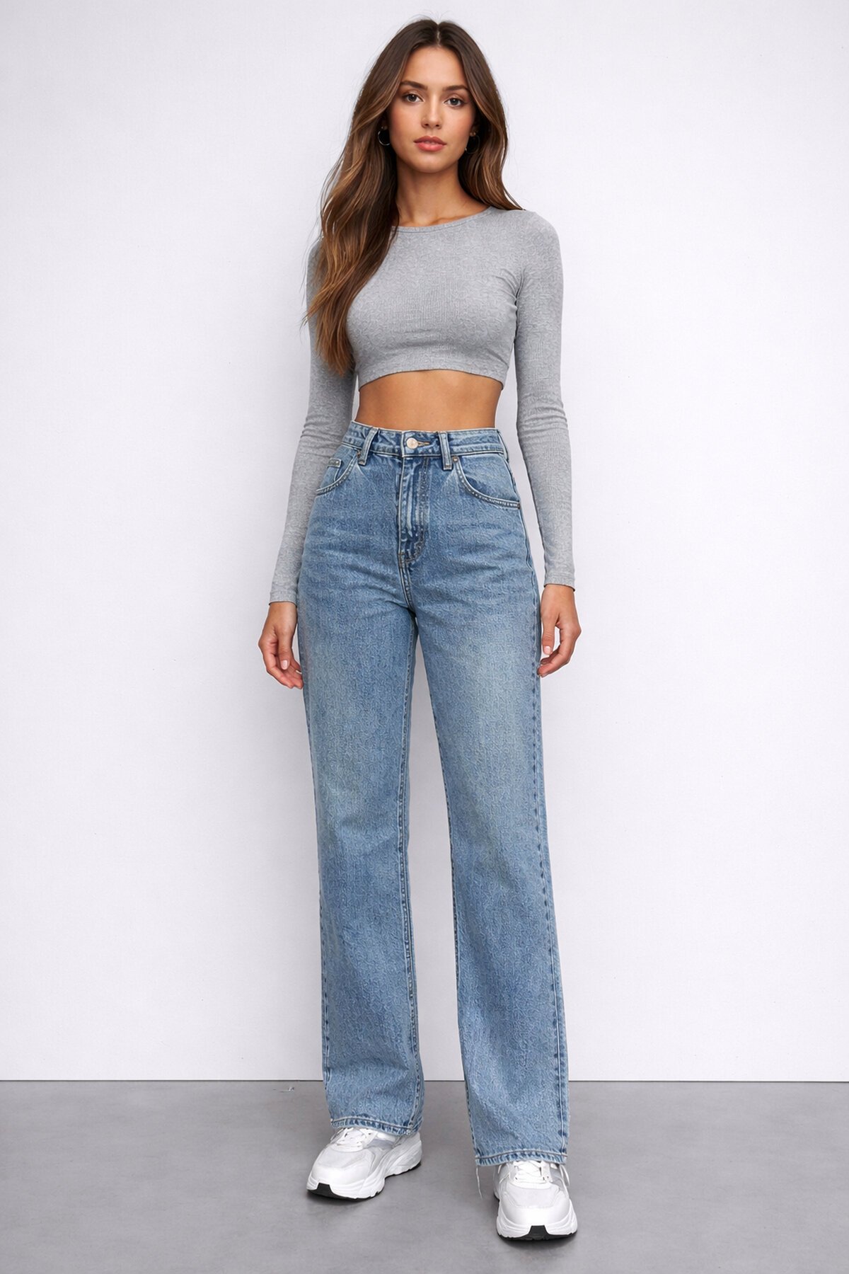 Açık Mavi Yüksek Bel Jean