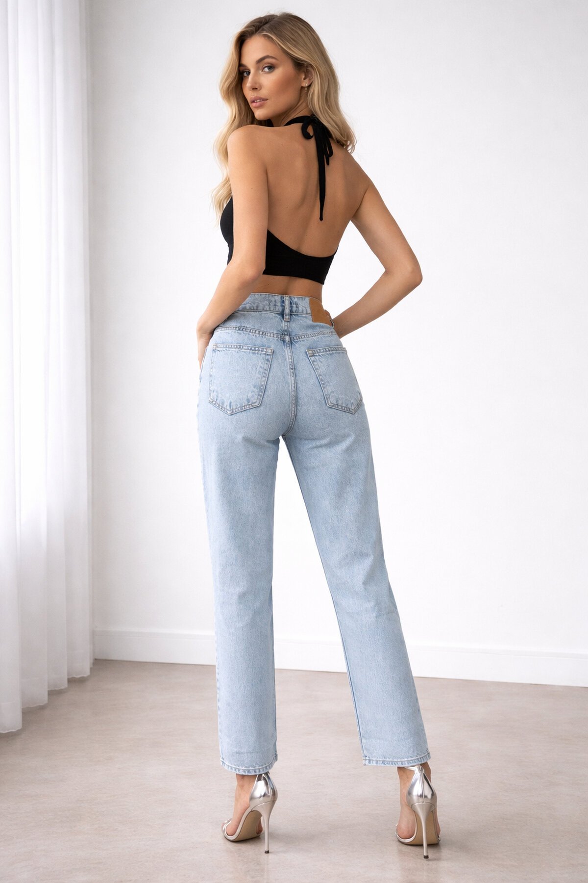 Açık Mavi Yüksek Bel Kadın Jean