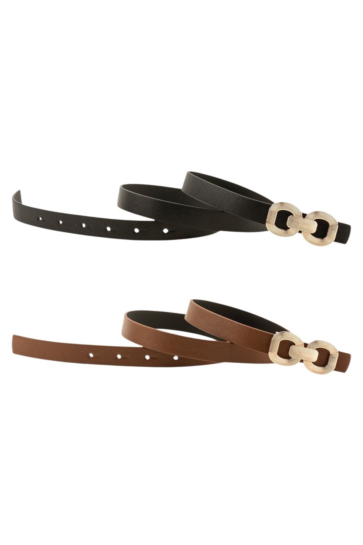 Bağ Tokalı İkili set siyah_taba Kadın Kemeri