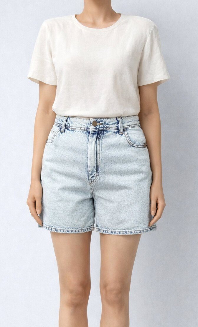 Büyük Beden Açık Mavi Jean Şort