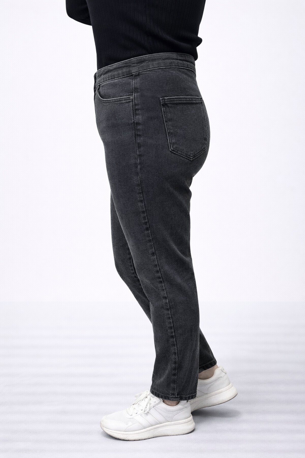 Büyük Beden Esnek Siyah Jean