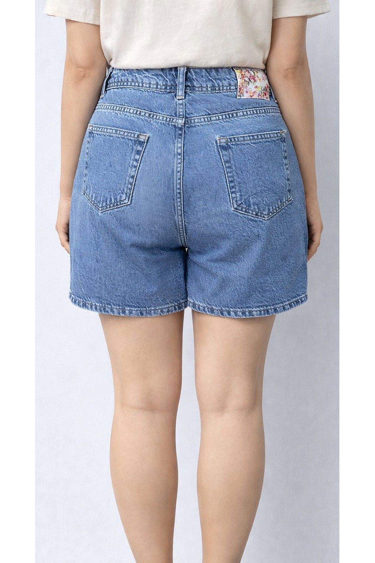 Büyük Beden Mavi Jean Şort