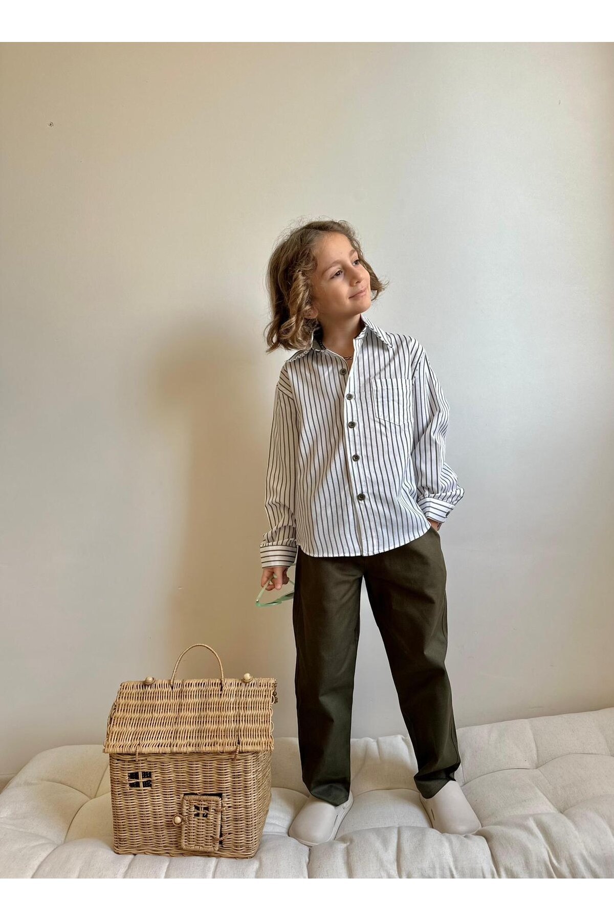 Erkek Çocuk Gabardin Pantalon ve Gömlek Alt Üst Takım