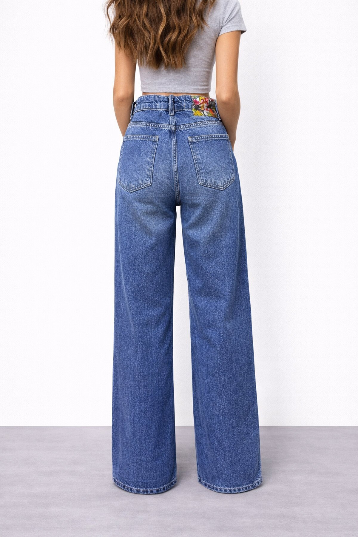 Geniş Paça Yüksek Bel Jean