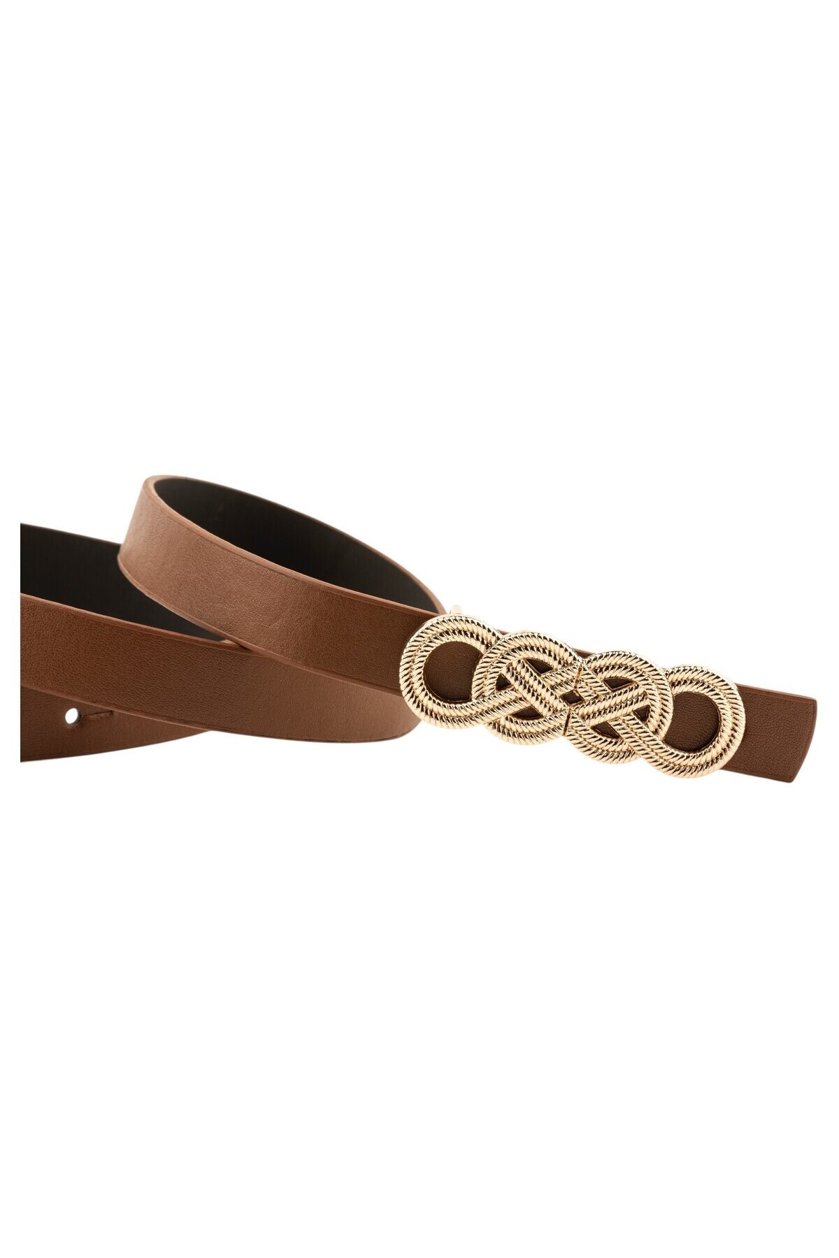 İkili Düğüm Tokalı Taba Kadın Kemer