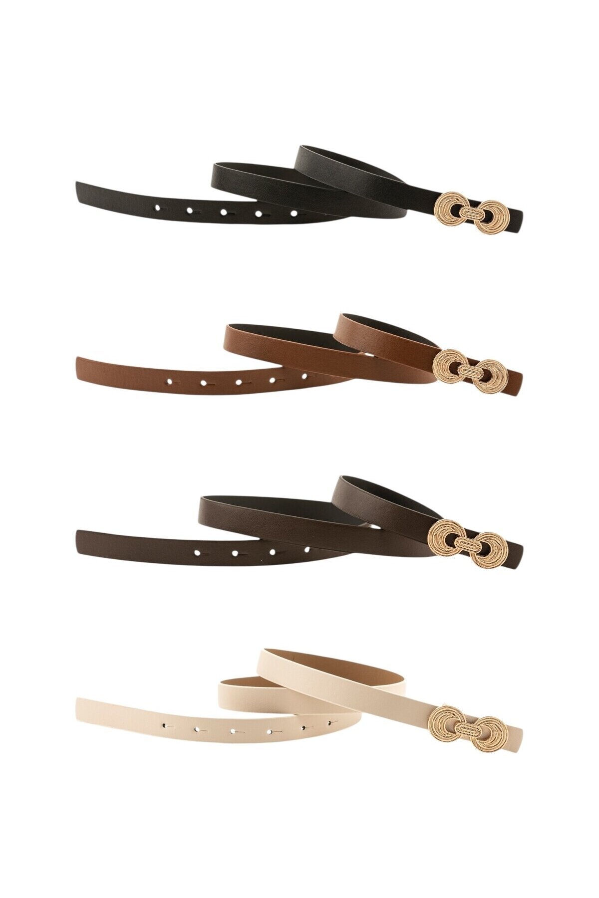 İnce Düğüm Tokalı 4 Lü Set Kadın Kemeri