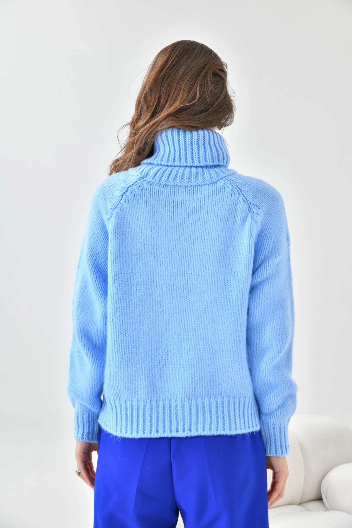 Kadın Balıkçı Yaka Kaşkorse Triko Kazak