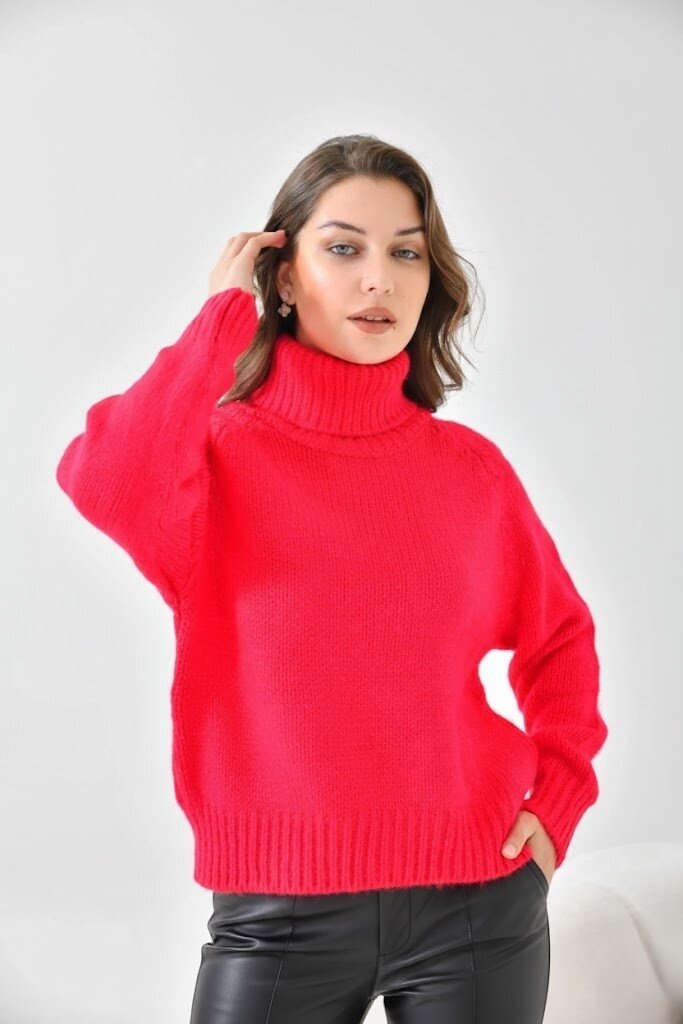 Kadın Balıkçı Yaka Kaşkorse Triko Kazak