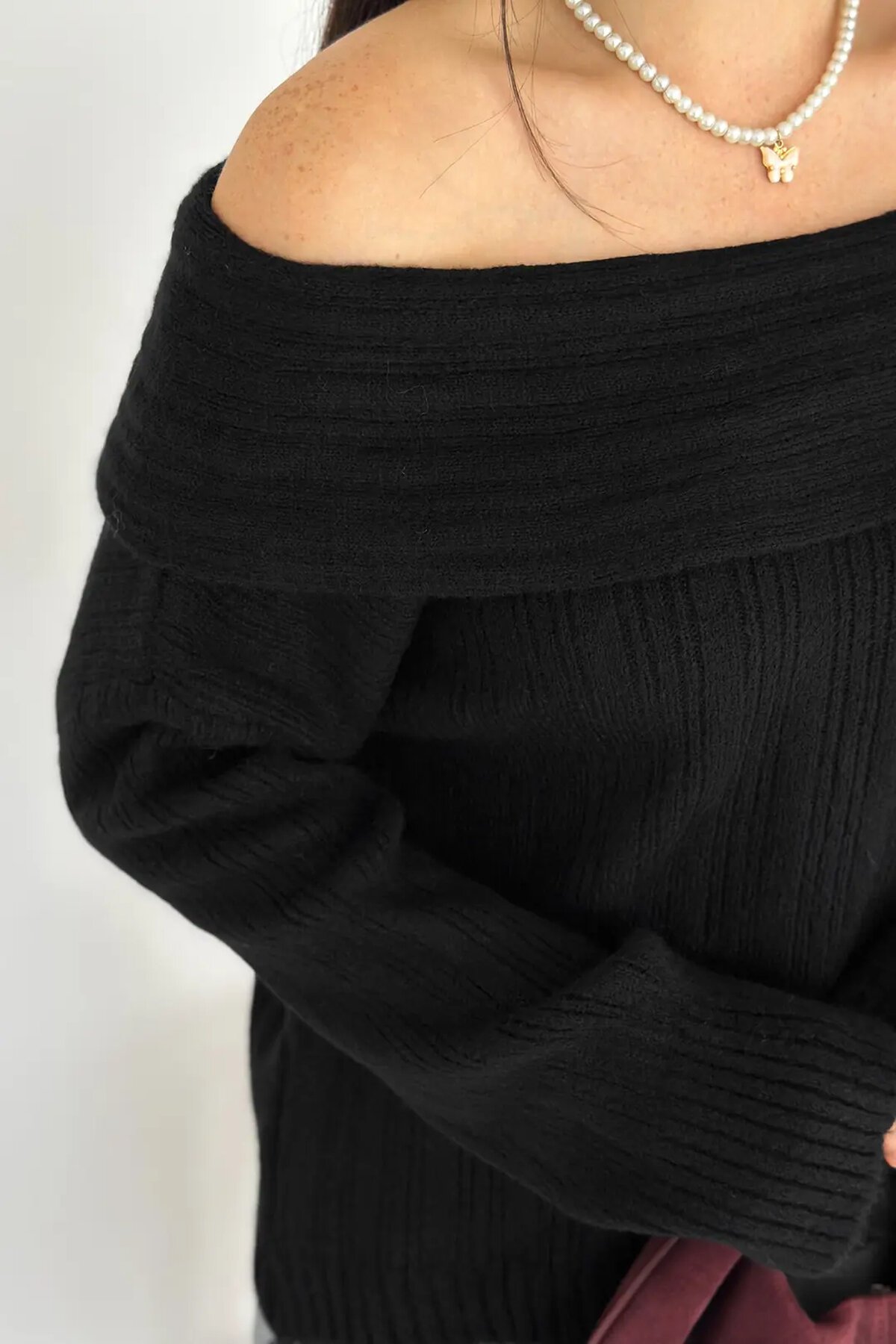 Kadın Madonna Yaka Triko