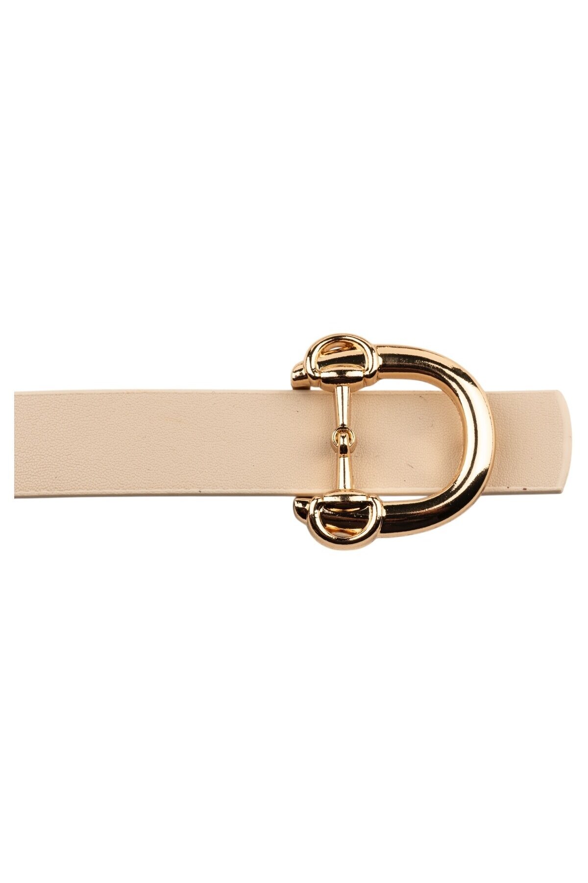 Kadın Modern D Tokalı Kahverengi_ Bej Kemer